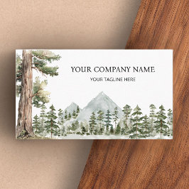 Watercolor Green Forest Personalized Outdoor Visitenkarte