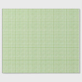 Watercolor Green Gingham Baby Dusche Geschenkpapier (Flach)