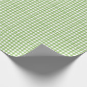 Watercolor Green Gingham Baby Dusche Geschenkpapier (Ecke)