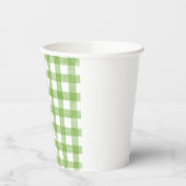 Watercolor Green Gingham Baby Dusche Pappbecher (Links)