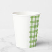 Watercolor Green Gingham Baby Dusche Pappbecher (Rechts)
