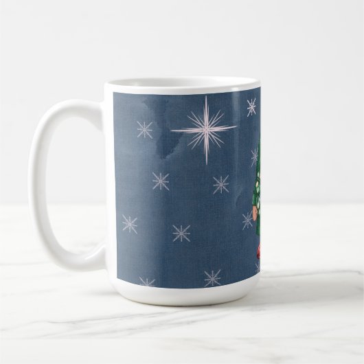 Watercolor Green Gnome Christmas Lights Kaffeetasse (Links)