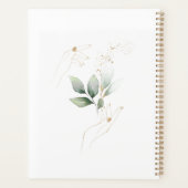 Watercolor Green Gold Foliage Pregnancy Planner Planer (Rückseite)
