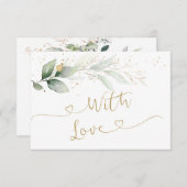 Watercolor Green Gold Foliage Wedding Vielen Dank Dankeskarte (Vorne/Hinten)