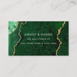 Watercolor Green Gold Marble Agate Geode Wedding Begleitkarte