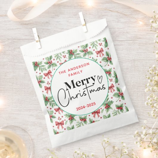 : Watercolor Green Grass - Festliches Weihnachtsfe Geschenktütchen (Ausgeschnitten)