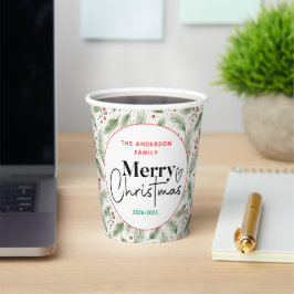 : Watercolor Green Grass - Festliches Weihnachtsfe Pappbecher