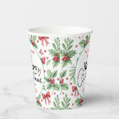 : Watercolor Green Grass - Festliches Weihnachtsfe Pappbecher (Rechts)