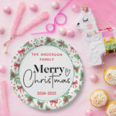 : Watercolor Green Grass - Festliches Weihnachtsfe Pappteller (Party)