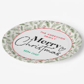 : Watercolor Green Grass - Festliches Weihnachtsfe Pappteller (Schrägansicht)