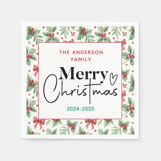 : Watercolor Green Grass - Festliches Weihnachtsfe Serviette (Vorderseite)