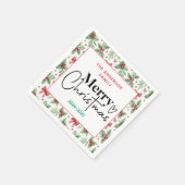 : Watercolor Green Grass - Festliches Weihnachtsfe Serviette (Ecke)