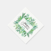 : Watercolor Green Grass - Festliches Weihnachtsfe Serviette (Ecke)