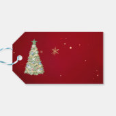 Watercolor Green Hues Weihnachtsbaum Geschenkanhänger (Rückseite Horizontal)