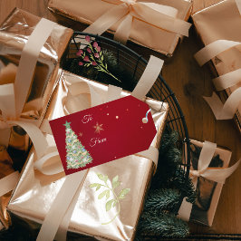 Watercolor Green Hues Weihnachtsbaum Geschenkanhänger