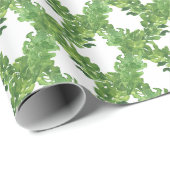 Watercolor Green Lattice Garland Geschenkpapier (Rolleneckpunkt)