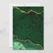 Watercolor Green Marble Geode Gold Weihnachtsfeier Einladung (Rückseite)