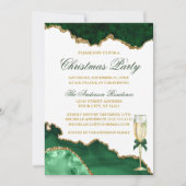 Watercolor Green Marble Gold Weihnachtsfest Party Einladung (Vorderseite)