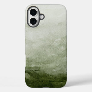 Watercolor Green Modernes Weihnachtsmuster iPhone 16 Plus Hülle