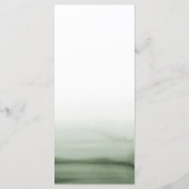 Watercolor Green Ombre Moderne Hochzeit Menükarte (Rückseite)