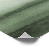 Watercolor Green Ombre Unplugged Wedding Zeremonie Poster (Ecke)