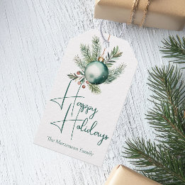 Watercolor Green Ornament Trendy Holiday Party Geschenkanhänger