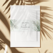 Watercolor Green Palm Leaf Wedding Einladungsbanderole