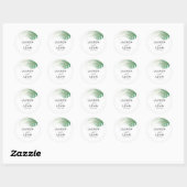 Watercolor Green Palm Leaf Wedding Favor  Runder Aufkleber (Blatt)
