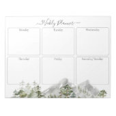 Watercolor Green Pine Forest Weekly Planner Notizblock (Vorderseite)
