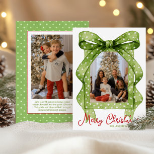 Watercolor Green Polka Dot Bow Weihnachtsgebäck Fo Feiertagskarte