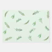 Watercolor Green Rosemary Branches Herbal Geschenkpapier Set (Vorderseite)