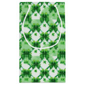 Watercolor Green Shamrock Plaid Pattern Kleine Geschenktüte (Rückseite)