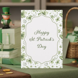 Watercolor Green Shamrocks Happy St. Patrick's Day Feiertagskarte