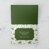 Watercolor Green Shamrocks Happy St. Patrick's Day Karte (Innenseite)