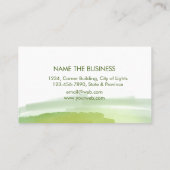 Watercolor Green Spritzer Abstrakt Makeup Artist Visitenkarte (Rückseite)