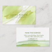 Watercolor Green Spritzer Abstrakt Makeup Artist Visitenkarte (Vorne/Hinten)