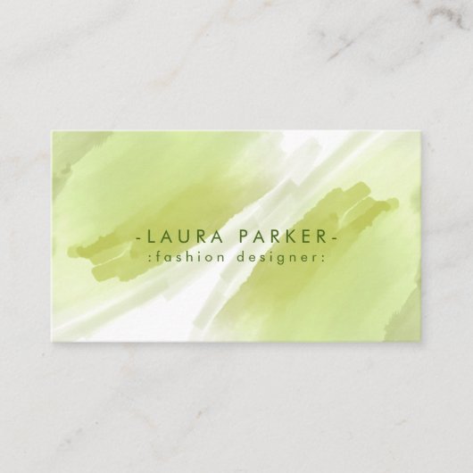 Watercolor Green Spritzer Abstrakt Makeup Artist Visitenkarte (Vorderseite)