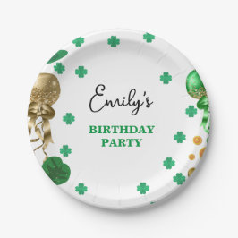 Watercolor Green St Patrick's Day Birthday Party Pappteller