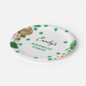 Watercolor Green St Patrick's Day Birthday Party Pappteller (Schrägansicht)