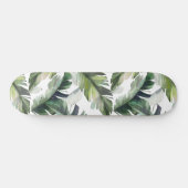 Watercolor Green Tropical Folies Muster Skateboard (Horizontal)