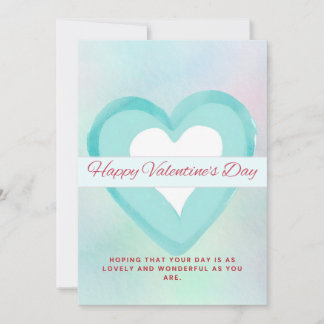 WATERCOLOR GREEN VALENTINE’S DAY GREETING CARD DANKESKARTE