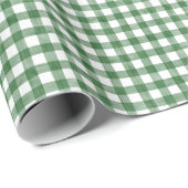 Watercolor Green & White Gingham Geschenkpapier (Rolleneckpunkt)