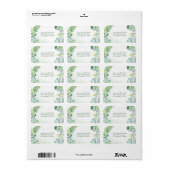 Watercolor Greenerage Foliage Address Labels Adressaufkleber (Vorne)