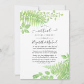 Watercolor Greenerage Foliage Online Virtual Weddi Einladung (Vorderseite)
