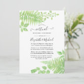 Watercolor Greenerage Foliage Online Virtual Weddi Einladung (Stehend Vorderseite)