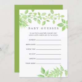 Watercolor Greenerenery Baby Shower Raten Einladung