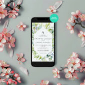 Watercolor Greenerie Rahmen Winter Wedding Party Einladung