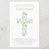 Watercolor Greenerity Cross Baby Dedicite (Vorderseite)