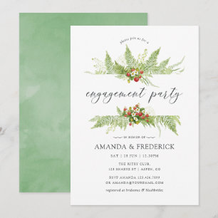 Watercolor Greenerity Engagement Party Einladung