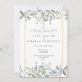 Watercolor Greenerity Engagement Party Einladung (Vorderseite)